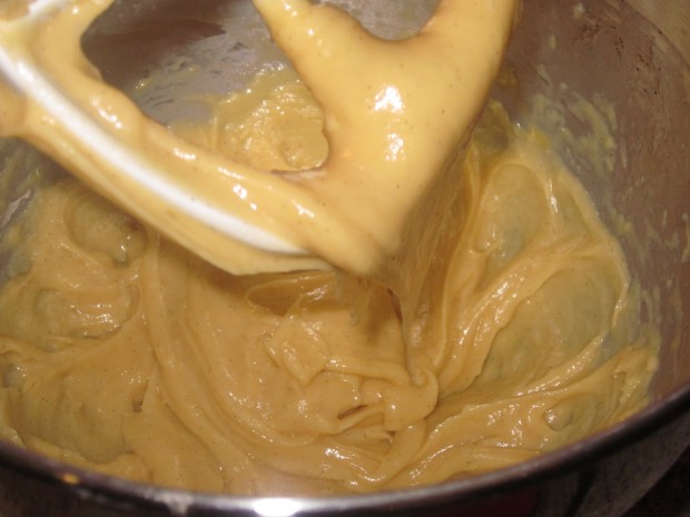 The dough is ready when it's shiny and creates ribbons.